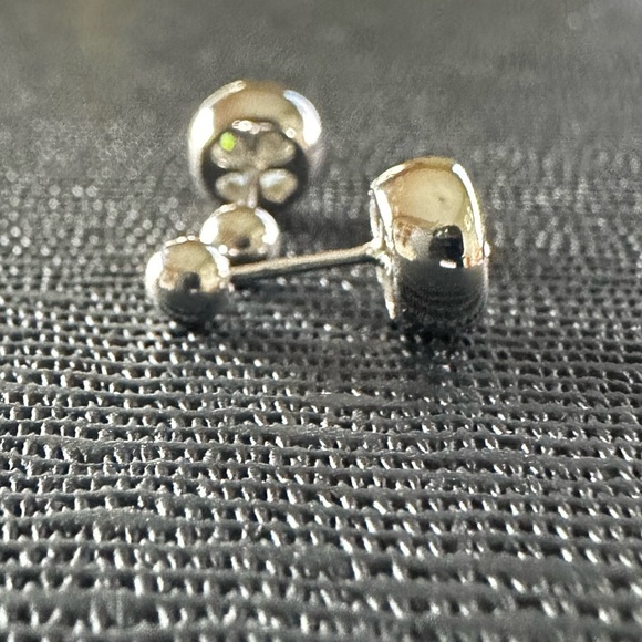 Moissanite and Sterling Silver Bezel Set Pendant Earrings - Picture 2 of 6